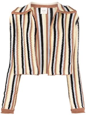 Alysi stripe-knitted cardigan - Yellow
