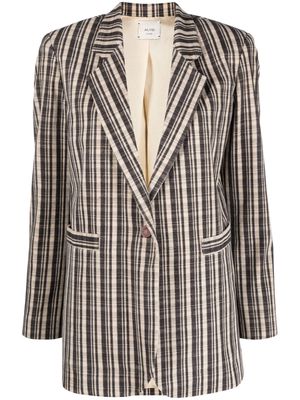 Alysi stripe-pattern cotton-blend blazer - Neutrals