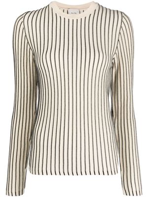 Alysi stripe-pattern cotton jumper - Neutrals