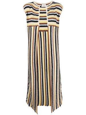 Alysi stripe-pattern knitted gilet - Brown