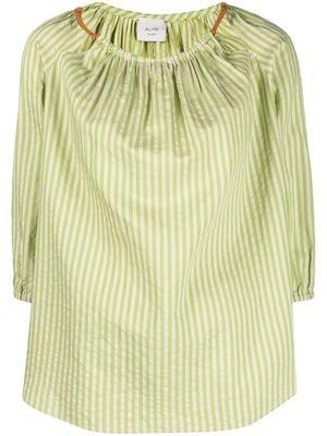 Alysi stripe-print round-neck blouse - Green