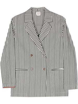 Alysi striped seersucker blazer - Black