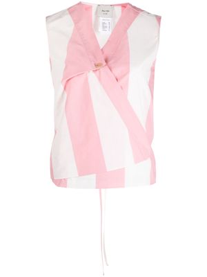 Alysi striped sleeveless cotton blouse - Pink