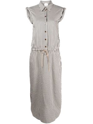 Alysi striped sleeveless shirt dress - Grey