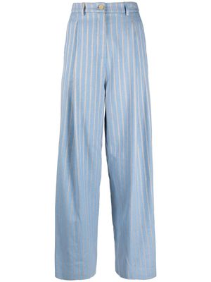 Alysi striped wide-leg wool-blend trousers - Blue