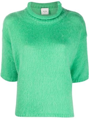 Alysi textured roll-neck knit top - Green