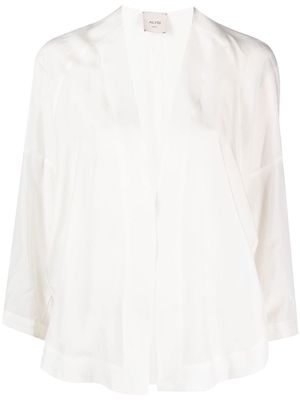 Alysi transparent silk blouse - White