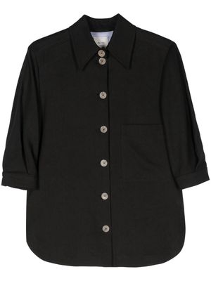 Alysi twill half-sleeved shirt - Black