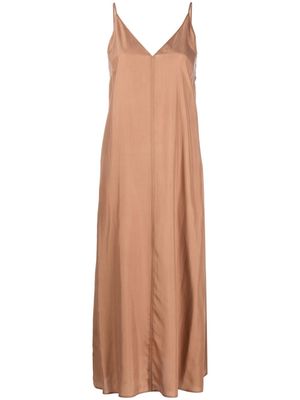 Alysi V-neck maxi camisole dress - Brown
