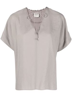 Alysi V-neck modal-blend blouse - Grey