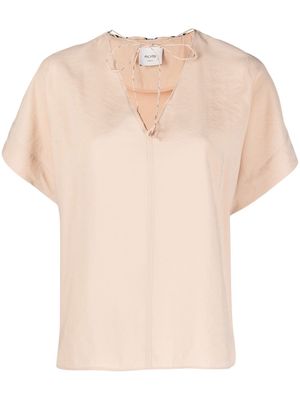 Alysi V-neck modal-blend blouse - Neutrals