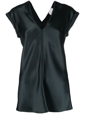 Alysi V-neck short-sleeved blouse - Green