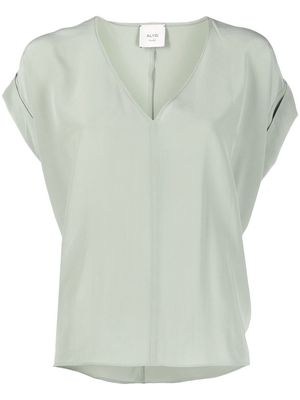 Alysi V-neck silk blouse - Green