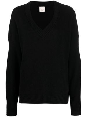 Alysi V-neck virgin wool jumper - Black