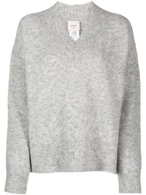 Alysi V-neck wool-blend jumper - Grey