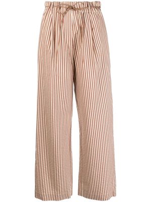 Alysi vertical-stripe palazzo trousers - Brown