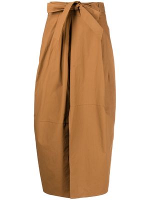 Alysi wrap-design skirt - Brown