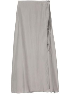 Alysi wrap silk maxi skirt - Grey