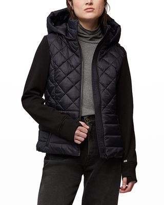 Alyssa Hooded Quilted Puffer Combo Jacket