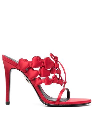 Alzuarr The Lilly 110mm heart mules - Red