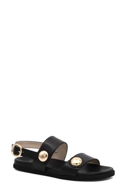 Amalfi by Rangoni Bargino Slingback Sandal in Black Savana Gold Hardware