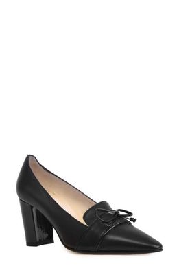 Amalfi by Rangoni Indro Pointed Toe Pump in Black Parm/Black Vernice
