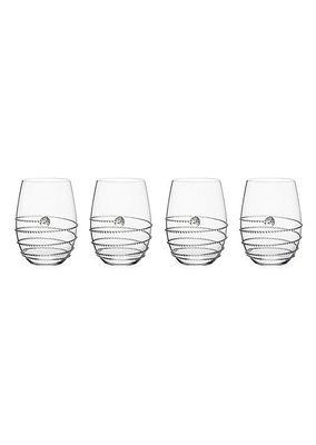 Amalia 4-Piece Stemless White Wine Glass Set