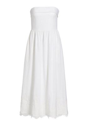 Amalia Linen-Blend Strapless Midi-Dress