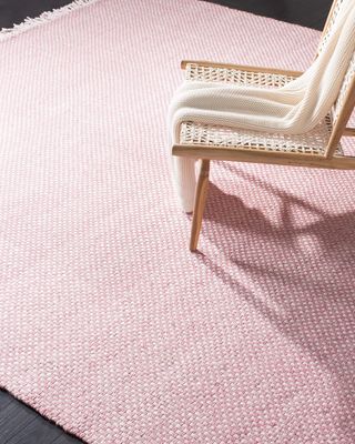 Amalie Pink Hand-Woven Flat Weave Rug, 5' x 8'