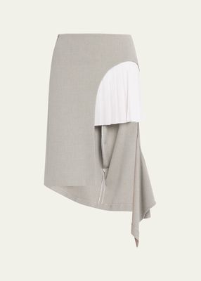 Amanda Saddle Floral Jacquard Pleated Skirt