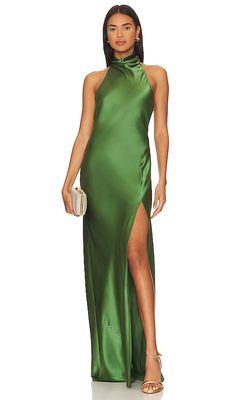 Amanda Uprichard Marla Gown in Dark Green