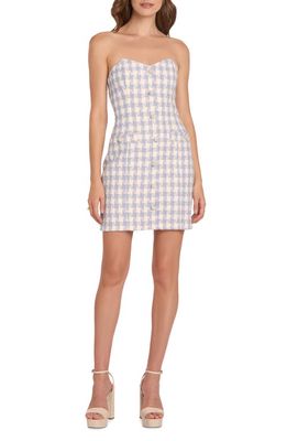 Amanda Uprichard Teagan Strapless Tweed Minidress in Lennox