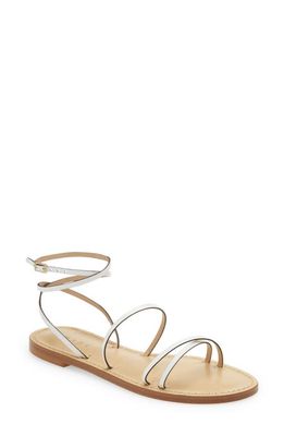 AMANU Style 12 Constantia Ankle Strap Toe Loop Sandal in White