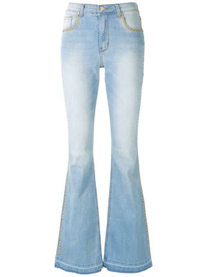 Amapô flared denim trousers with studs - Blue