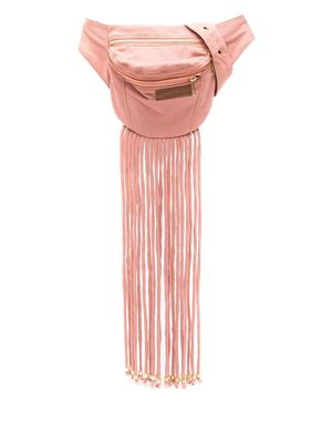 Amapô fringe-detail cotton belt bag - Pink