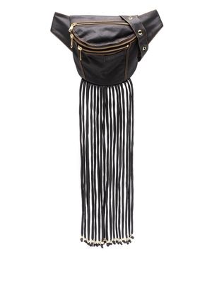 Amapô fringe-detail cotton-blend belt bag - Black