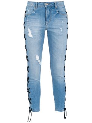 Amapô lace-up skinny jeans - Blue