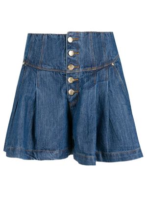 Amapô ruffle denim shorts - Blue