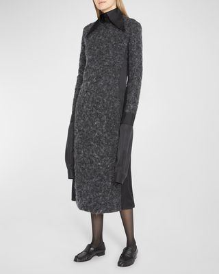 Amaranth Paillette Knit Midi Dress