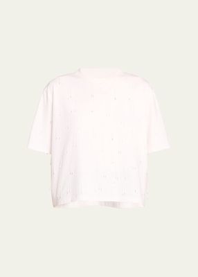 Amaru Organic Stretch Cotton Embellished T-Shirt