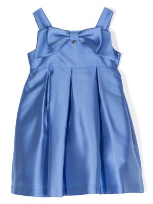 AMAYA bow-detail box-pleat dress - Blue