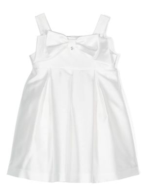 AMAYA bow-detail box-pleat dress - White