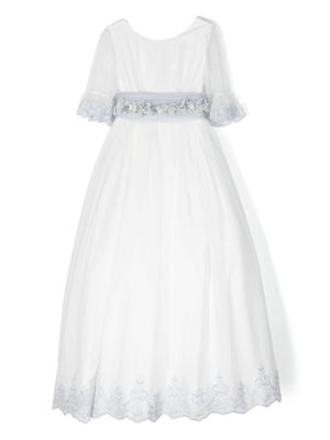 AMAYA empire-line tulle maxi dress - White