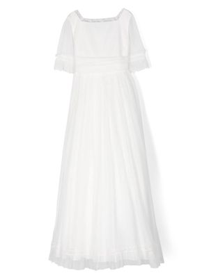 AMAYA lace-trim communion dress - White