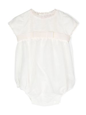 AMAYA lace-trimmed moire body - White
