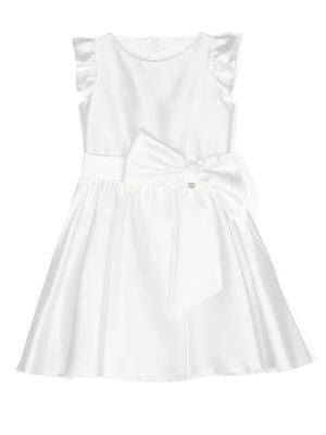 AMAYA oversize-bow interlock-twill dress - White