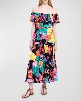 Amazonia Bianca Off-Shoulder Maxi Dress