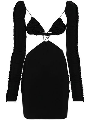 Amazuìn Azhar ruffled-detailing minidress - Black