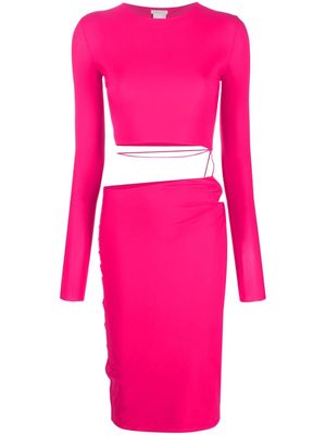 Amazuìn cut-out-detailing mid-length dress - Pink