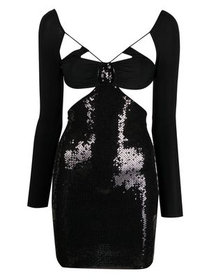Amazuìn cut-out sequined mini dress - Black
